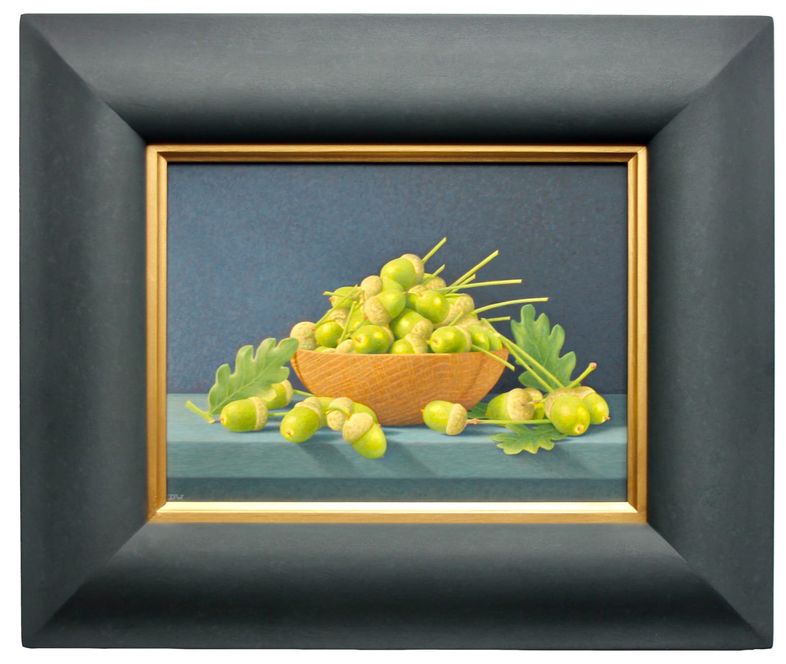 Dylan Waldron, Green Acorns in an Oak Bowl
