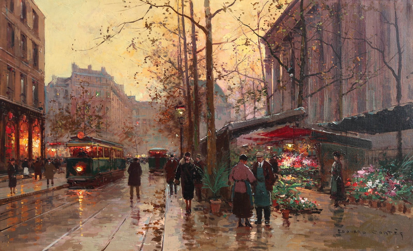 Édouard Henri Leon Cortès, Marché aux Fleurs, Place de la Madeleine, Paris