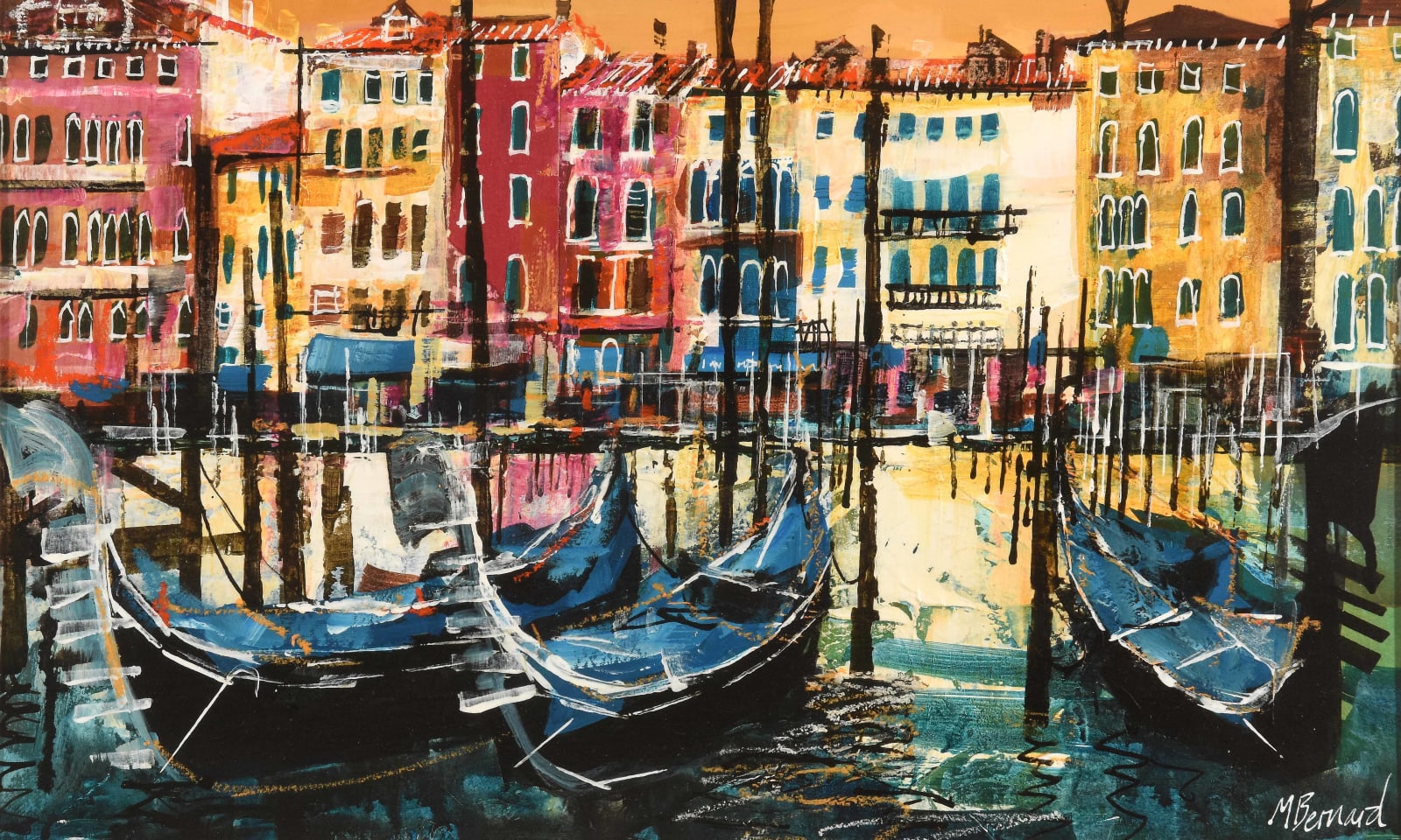 Mike Bernard, Gondolas, Grand Canal, Venice