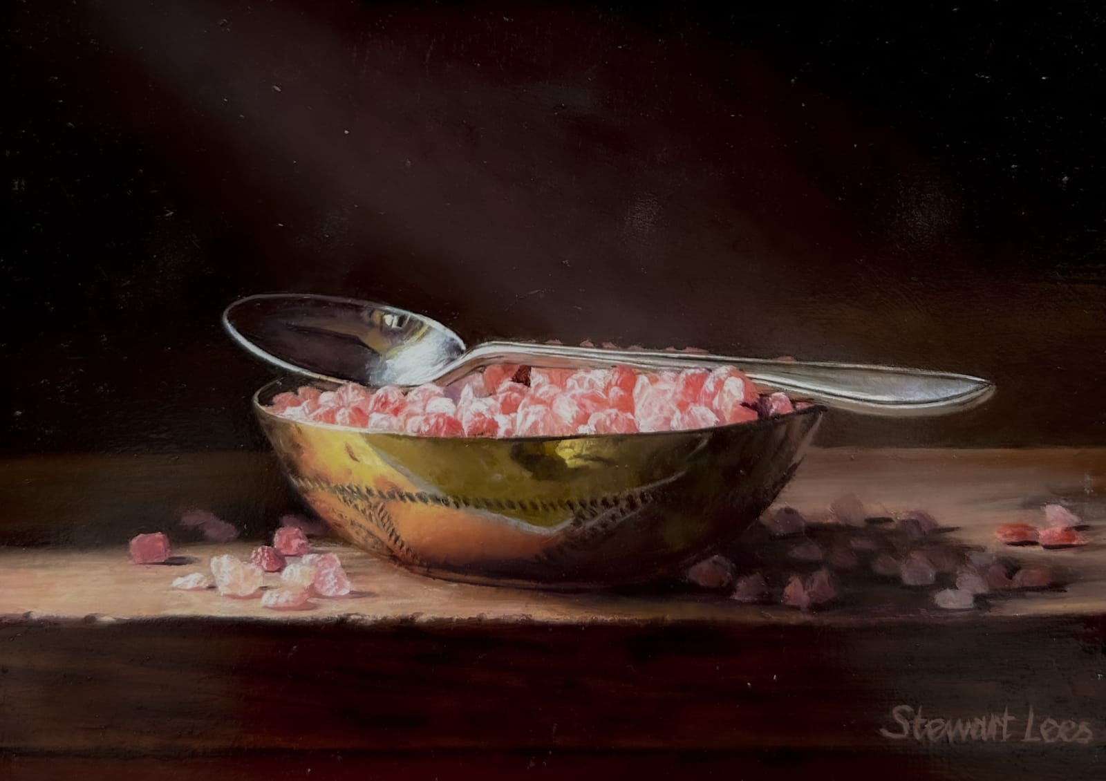 Stewart Lees, Pink Salt in a Brass Bowl