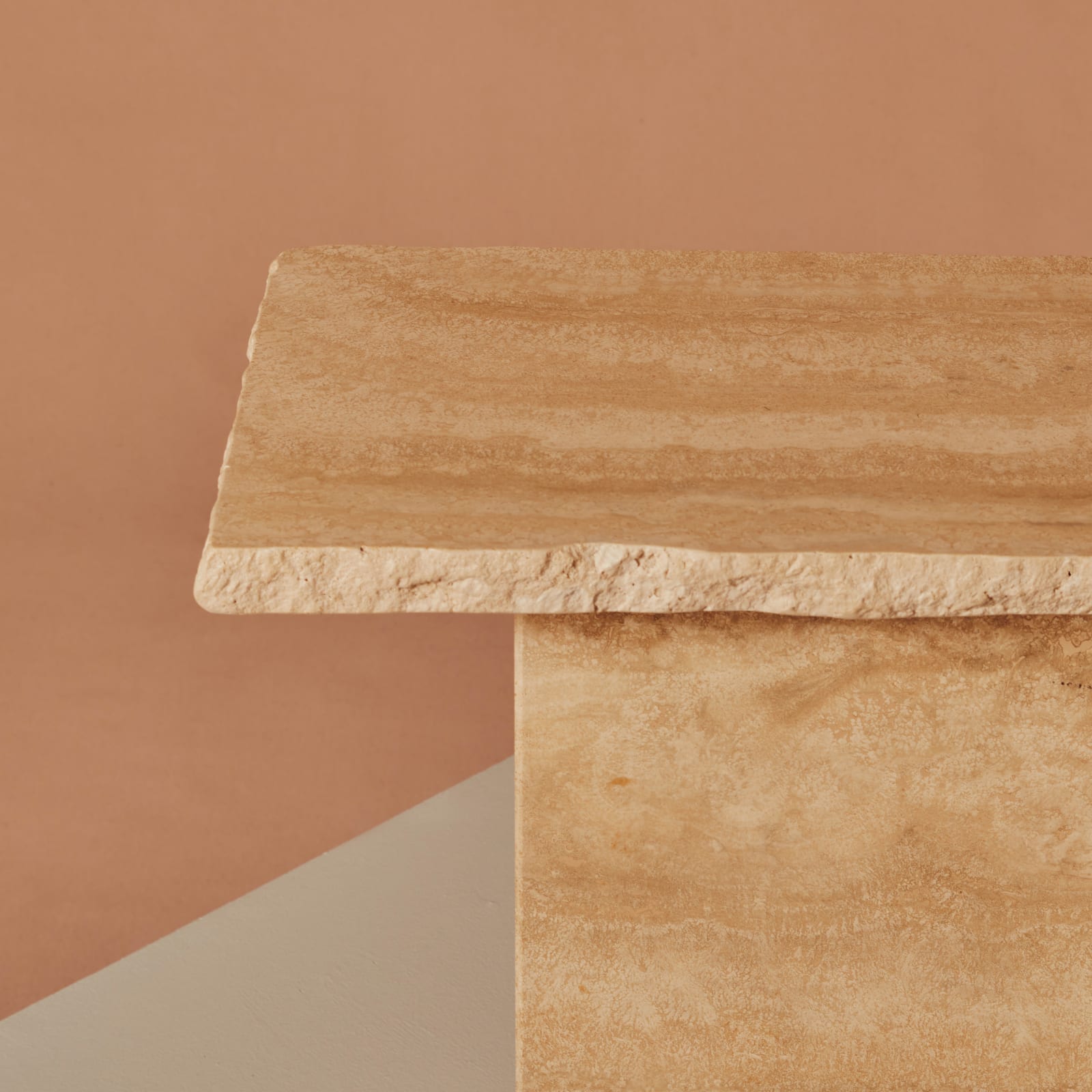 Table, Travertine Side Tables