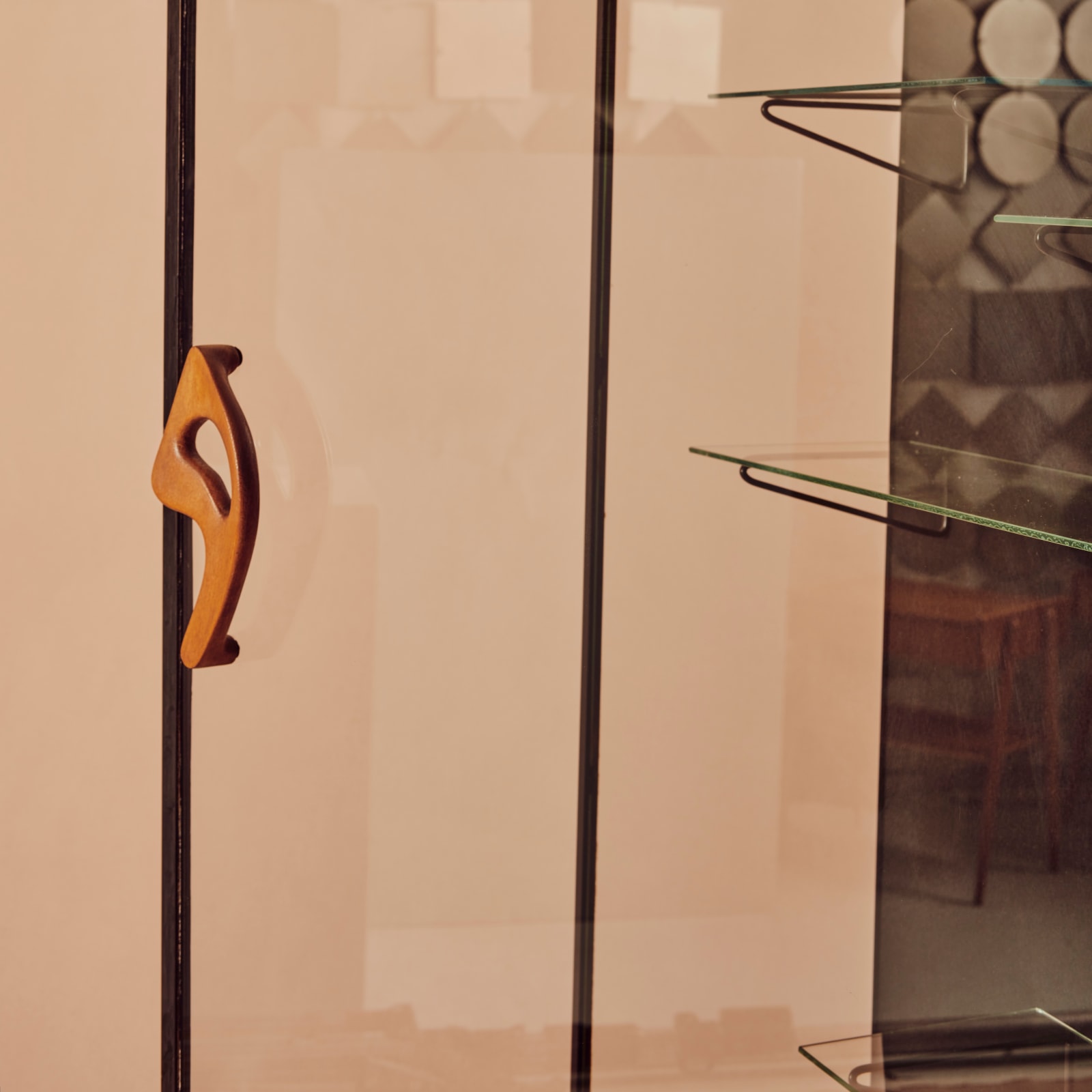 Furniture, Cabinet With Sculptural Teak Handle