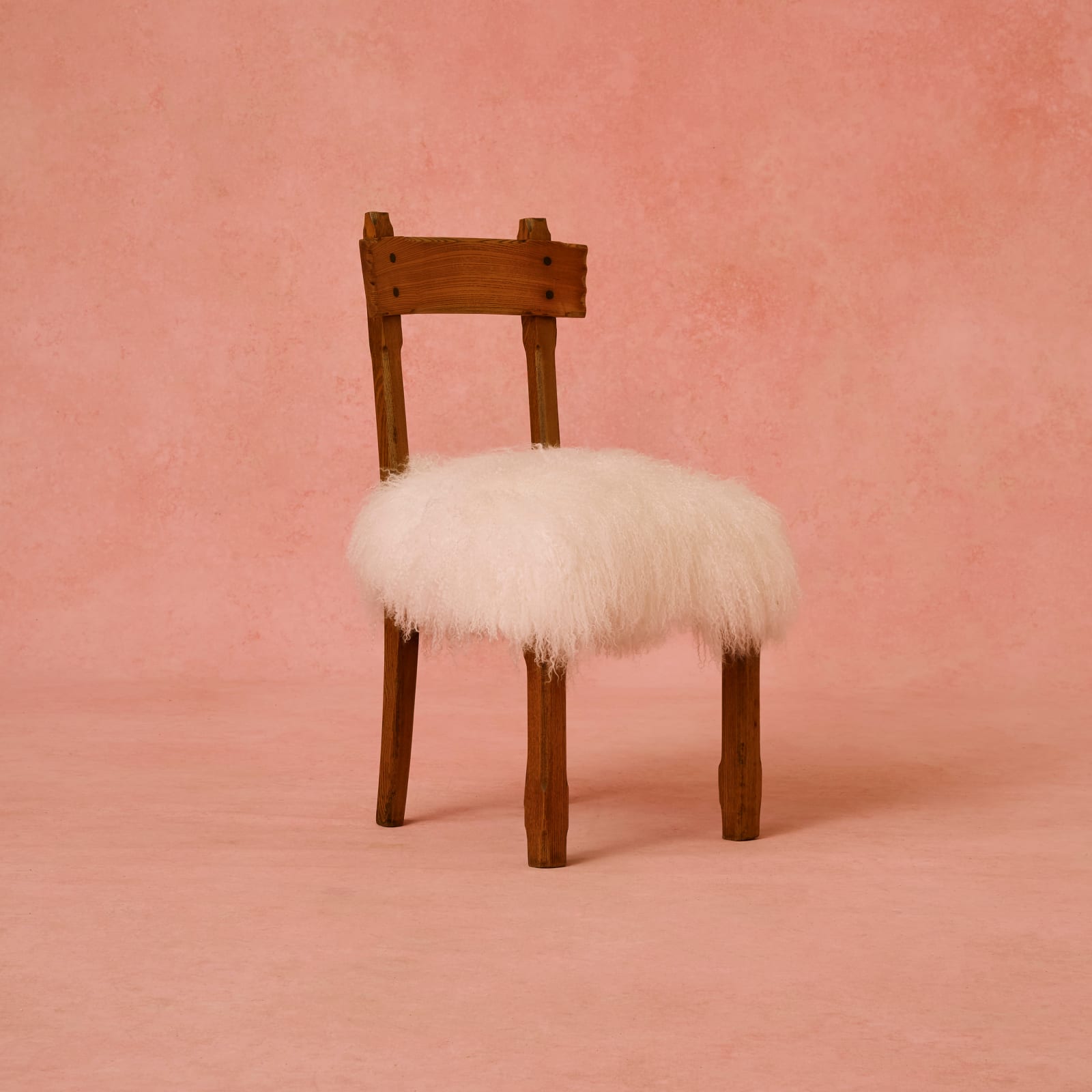 Archive, Wood Chair with Sheep Skin
