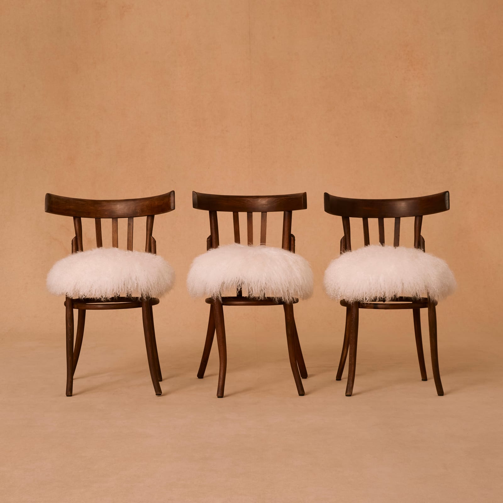 Archive, Thonet Bent Wood Chair with Sheep Skin