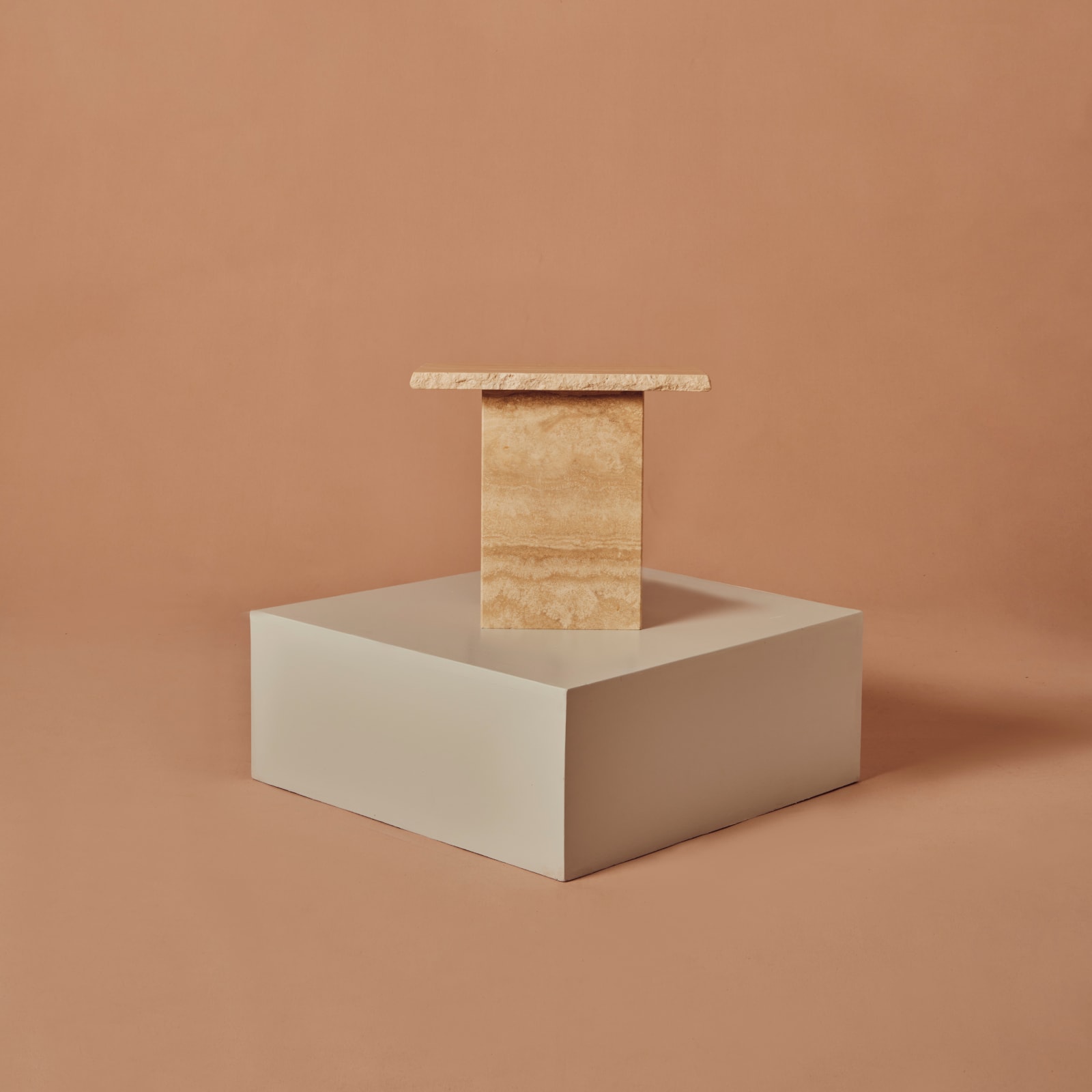 Table, Travertine Side Tables