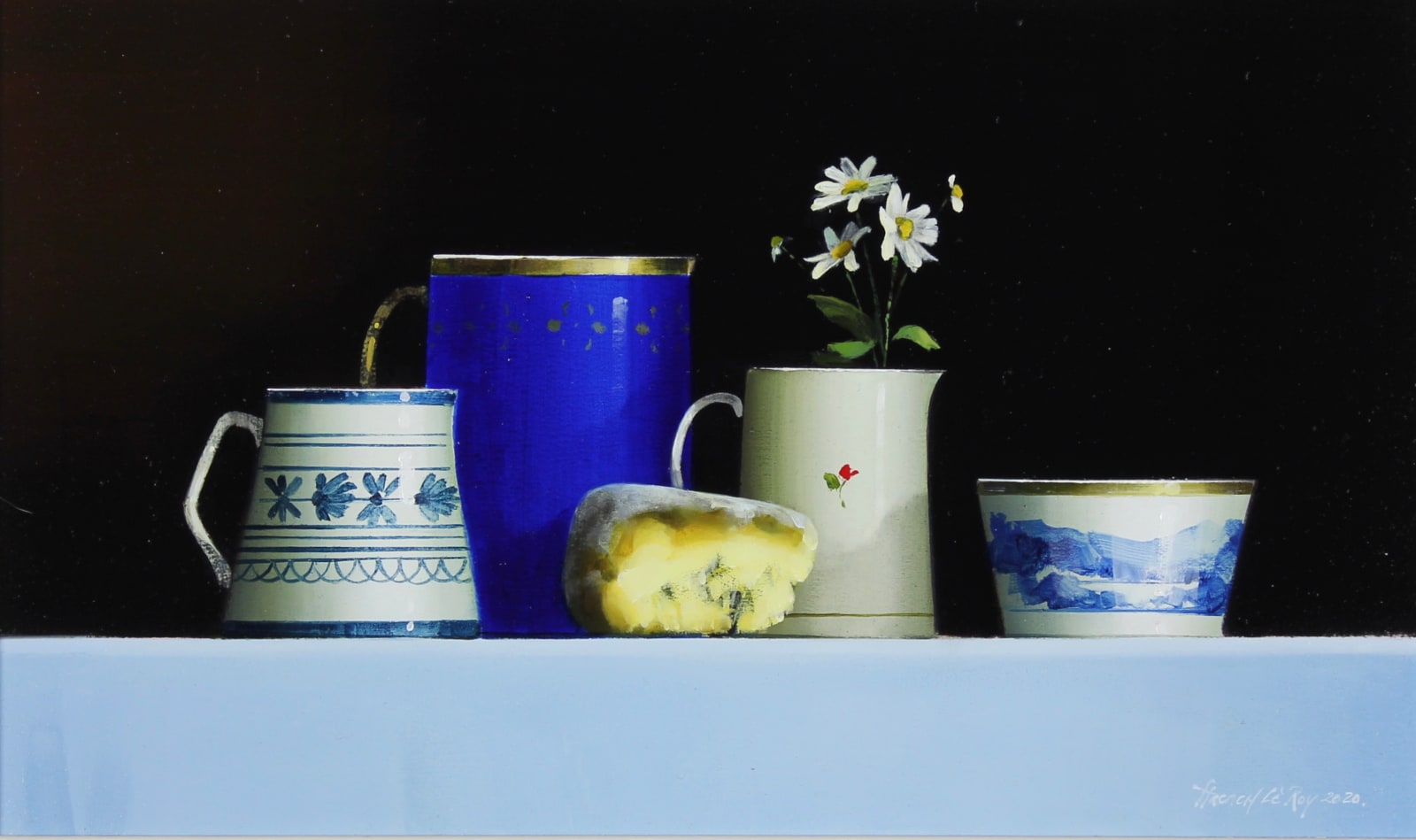 David French Le-Roy, Blue Tableware with Stilton, 2020