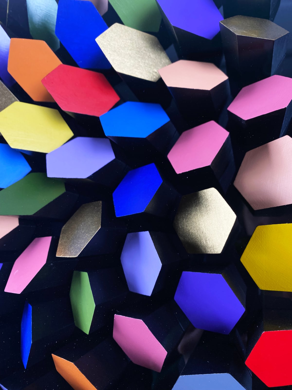 Peter Monaghan, Large Hexagons on Black