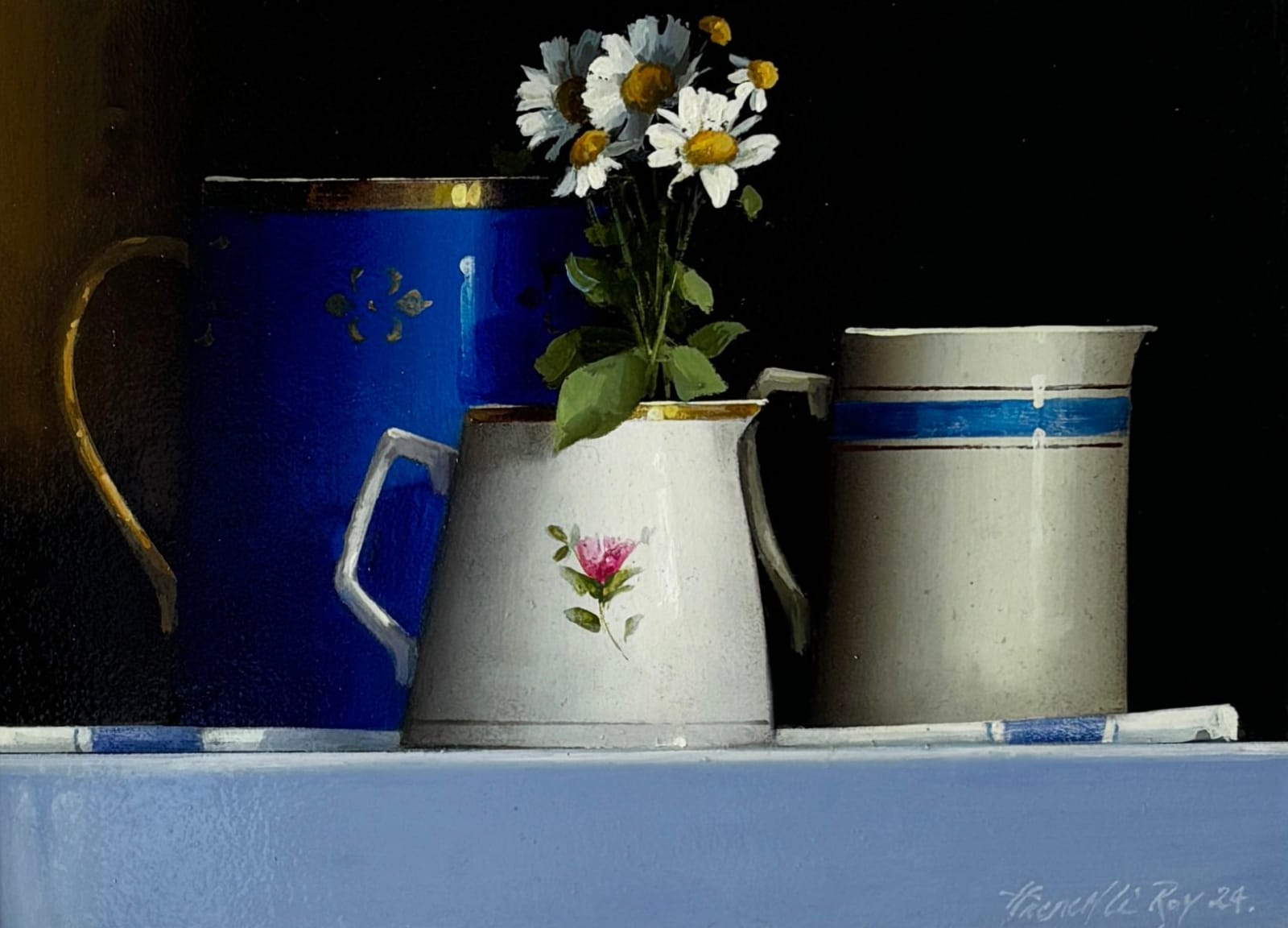 David French Le-Roy, French Blue with Daisies