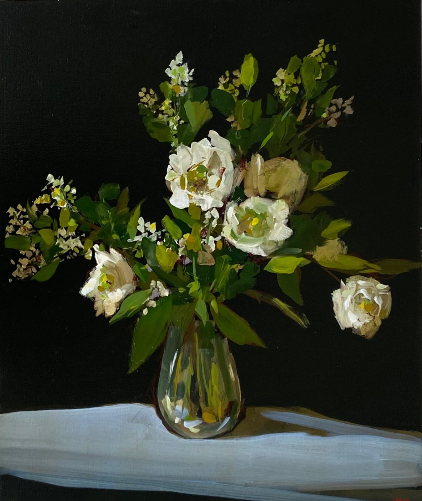 Martin Mooney, White Roses & Radish Flowers , 2024