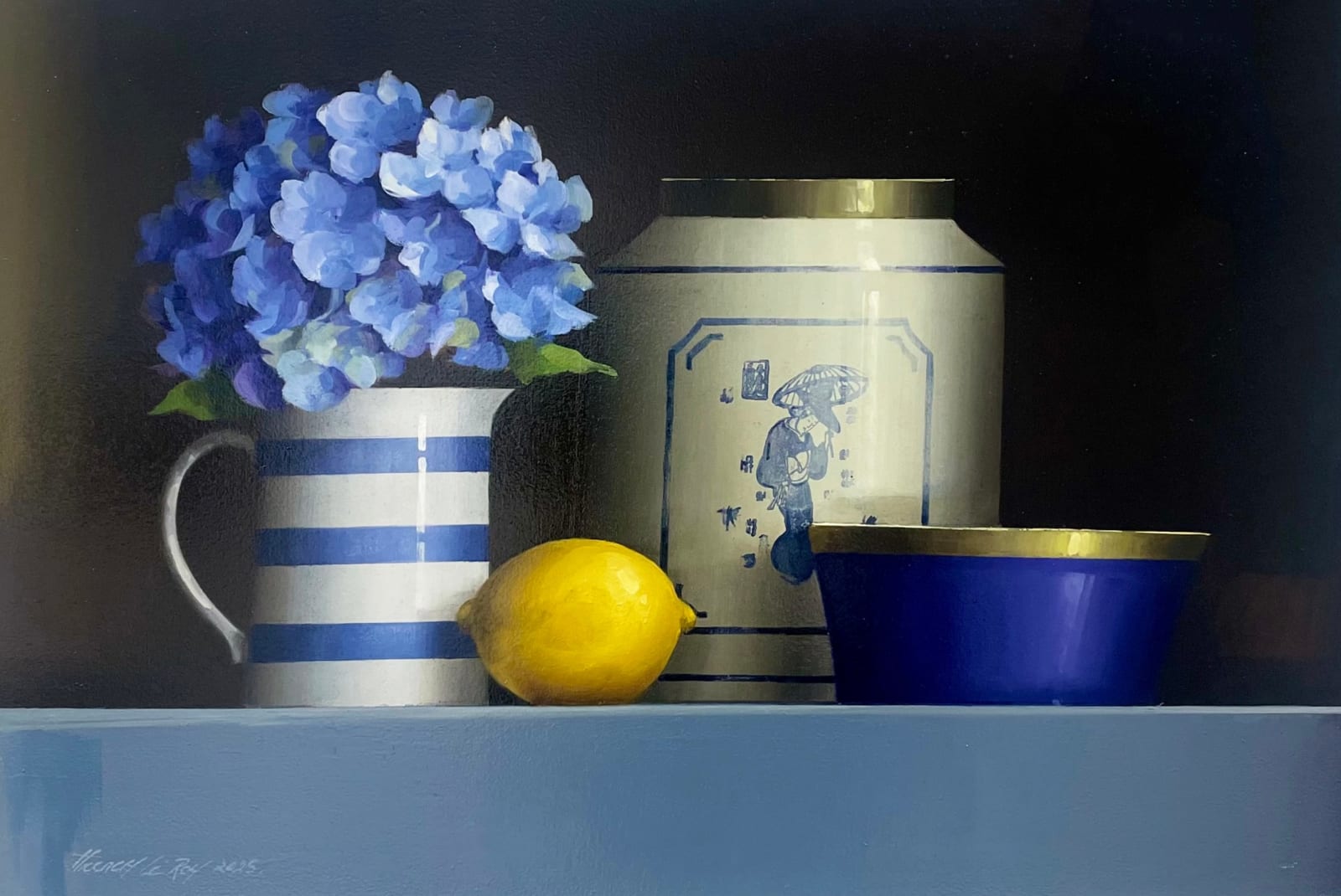 David French Le-Roy, Still Life with Blue Hydrangea