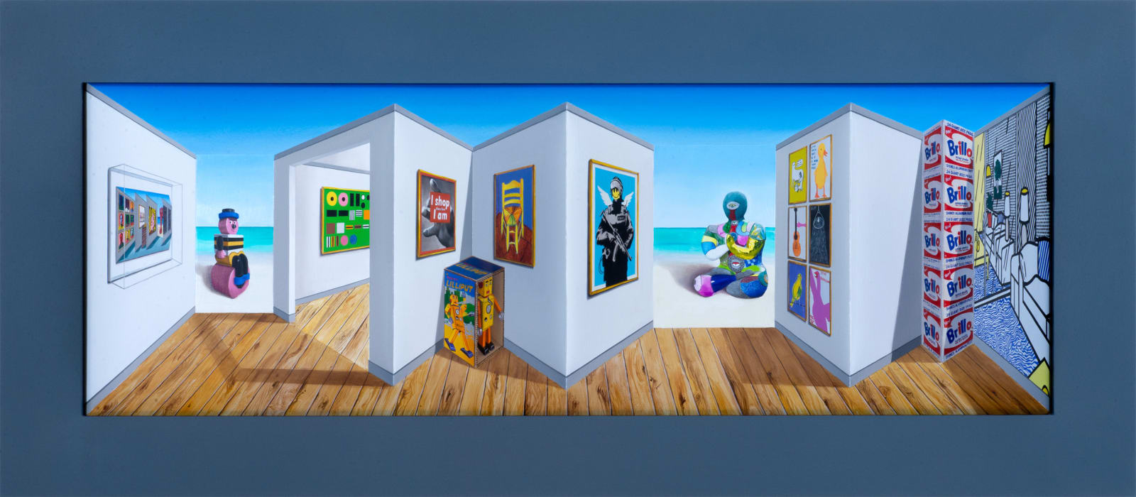 Patrick Hughes, Bertie and Buddha, 2023