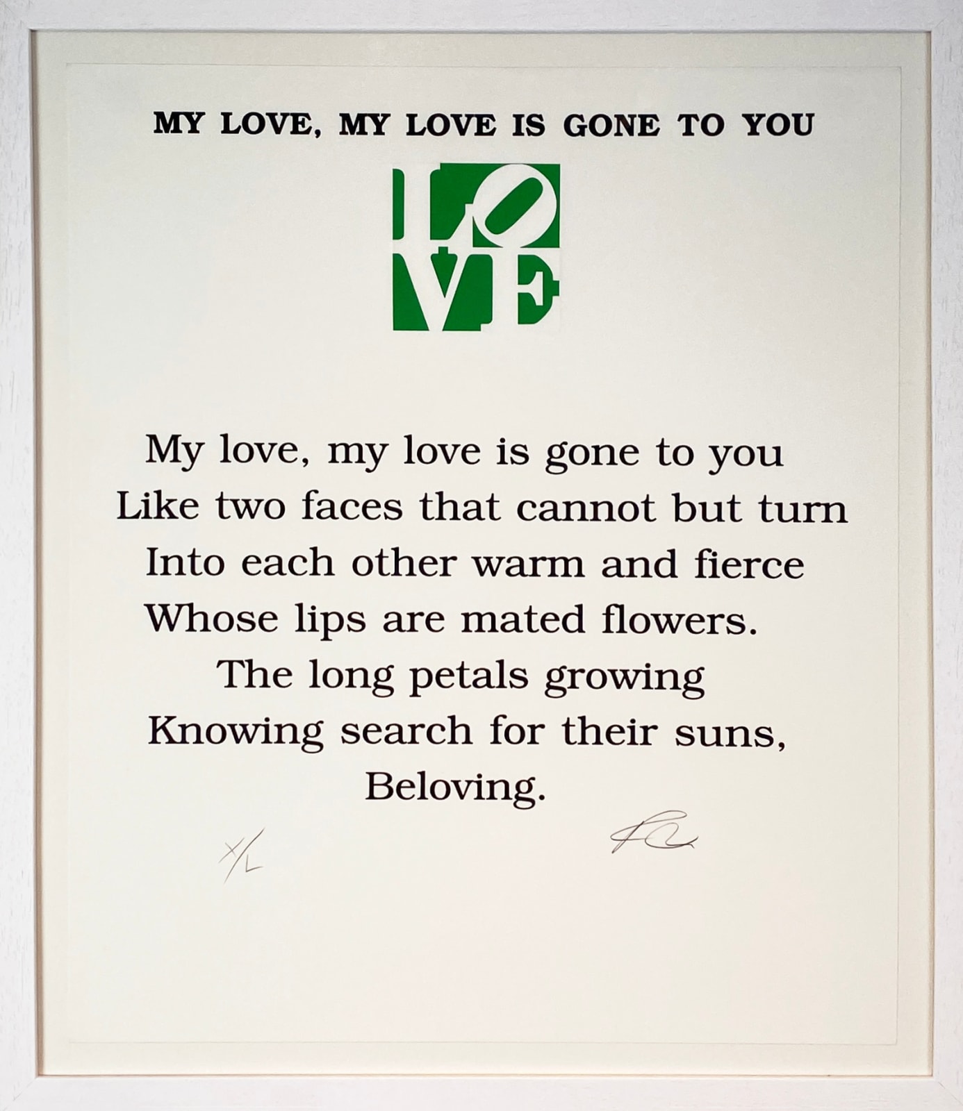 Robert Indiana, My Love, My Love is Gone to You