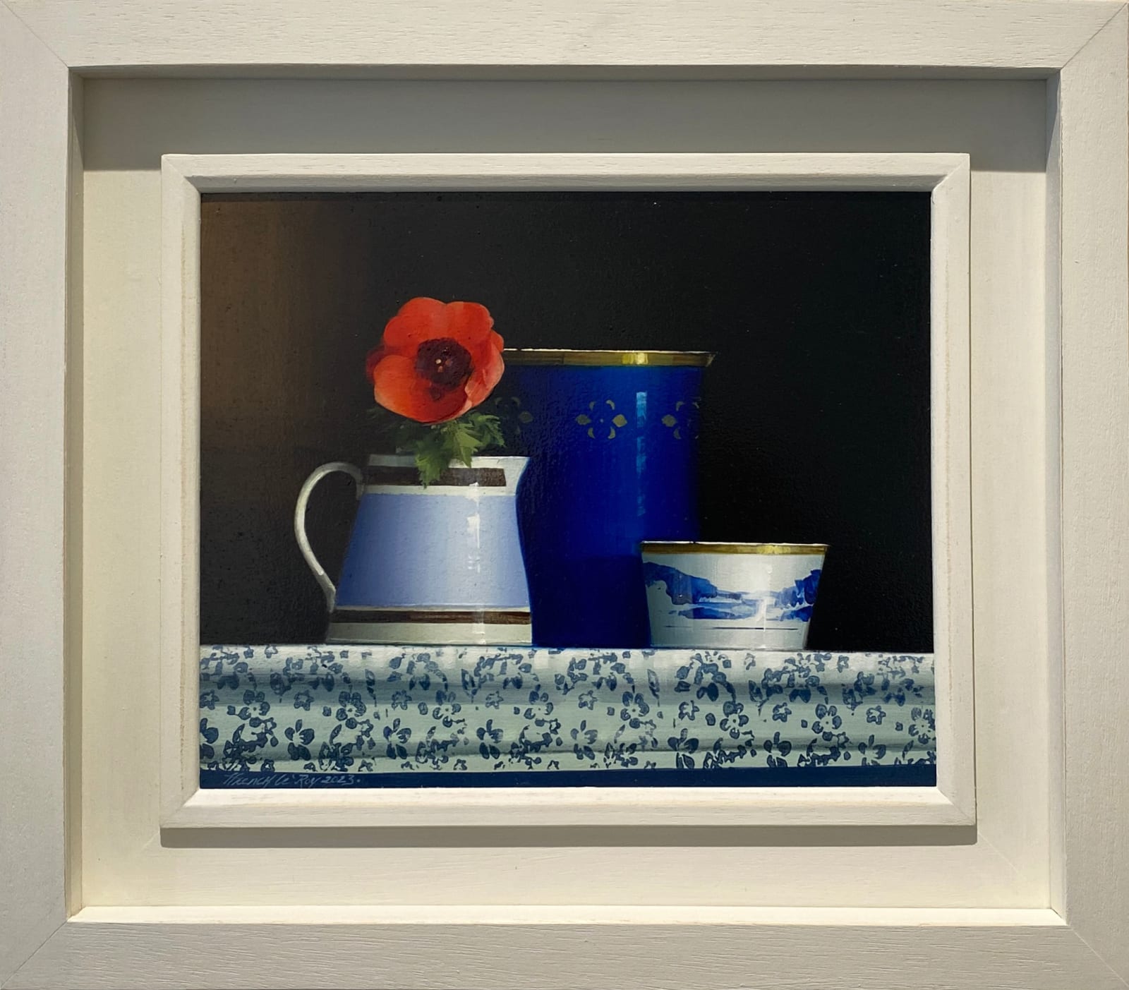 David French Le-Roy, Blue Tableware with Poppy