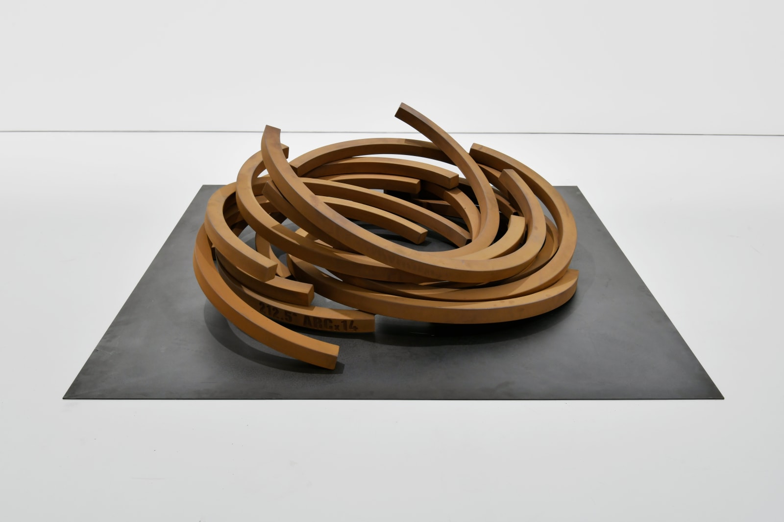 Bernar Venet, Stack: 212.5° Arc x 14, 2023