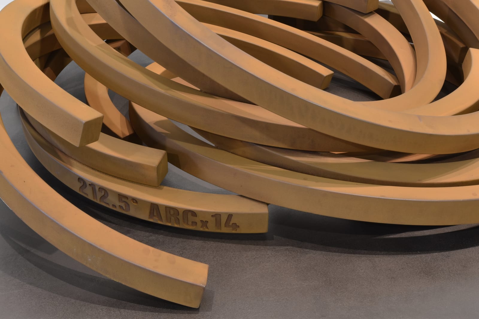 Bernar Venet, Stack: 212.5° Arc x 14, 2023