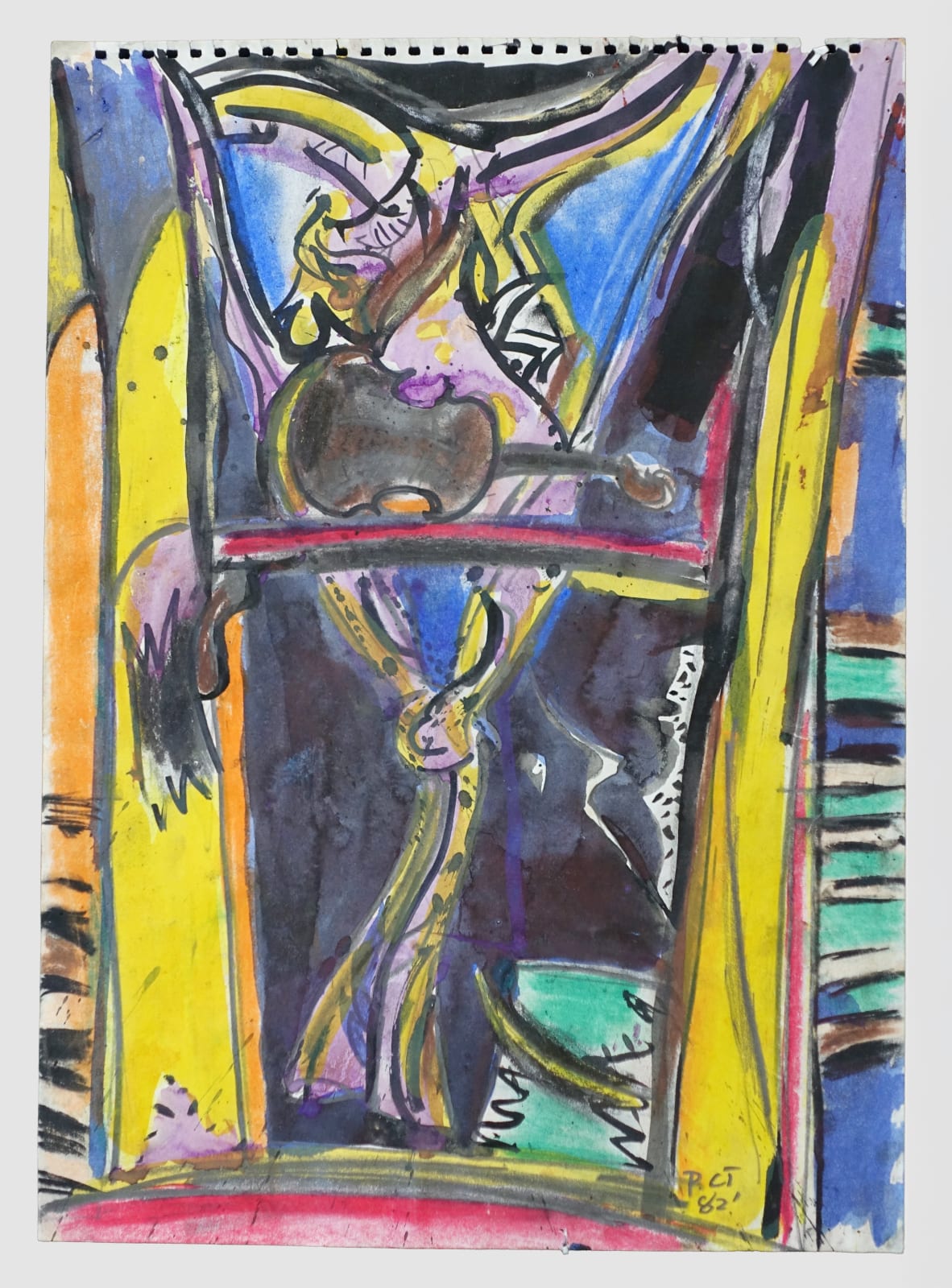 Philip Clairmont, Study for Window Mangamahu (with Violin), 1982