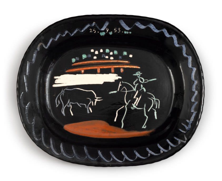 Pablo Picasso, Corrida sur fond noir (Alain Ramié 198), 1953
