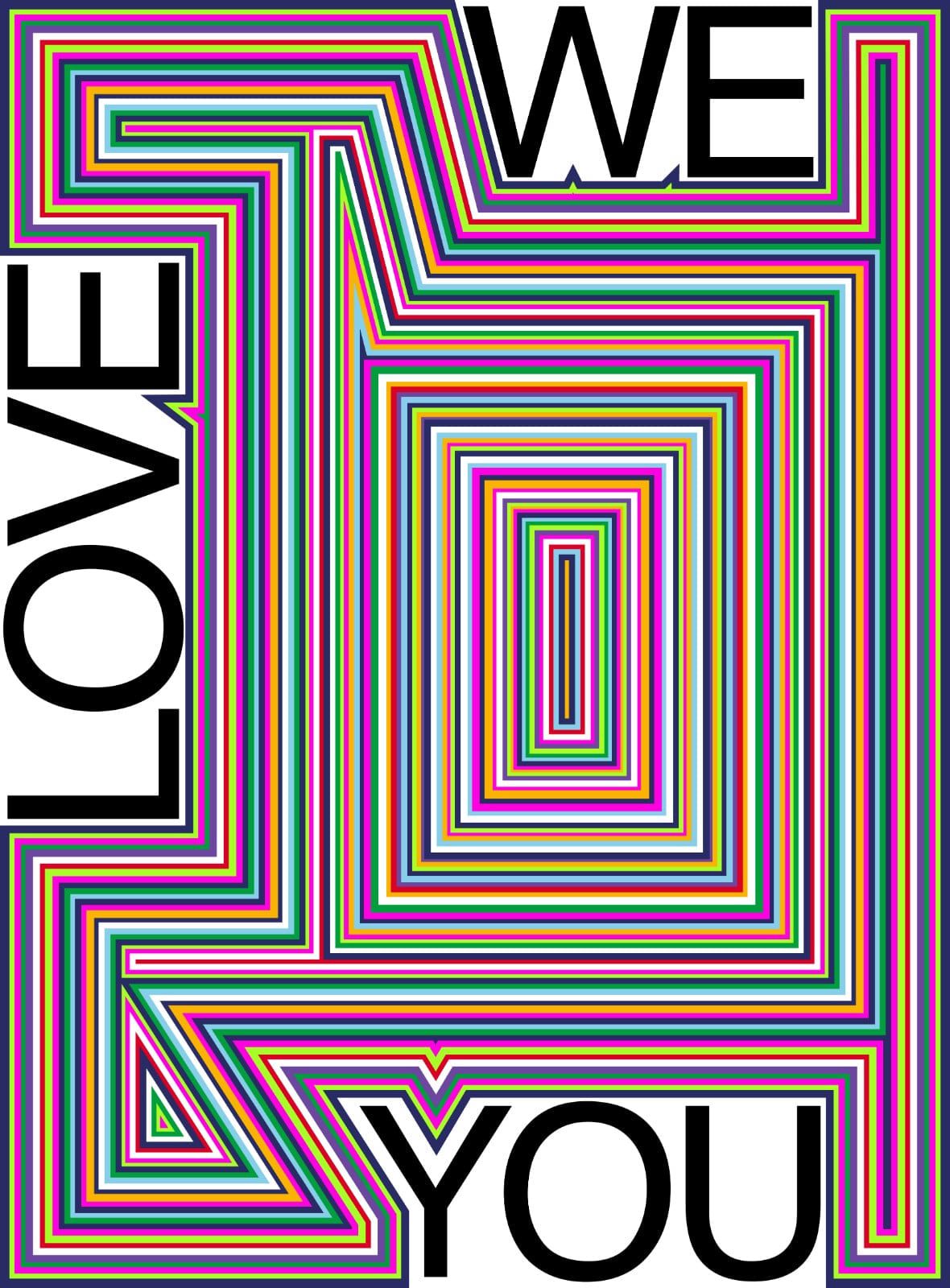 Jim Lambie, We Love You, 2022