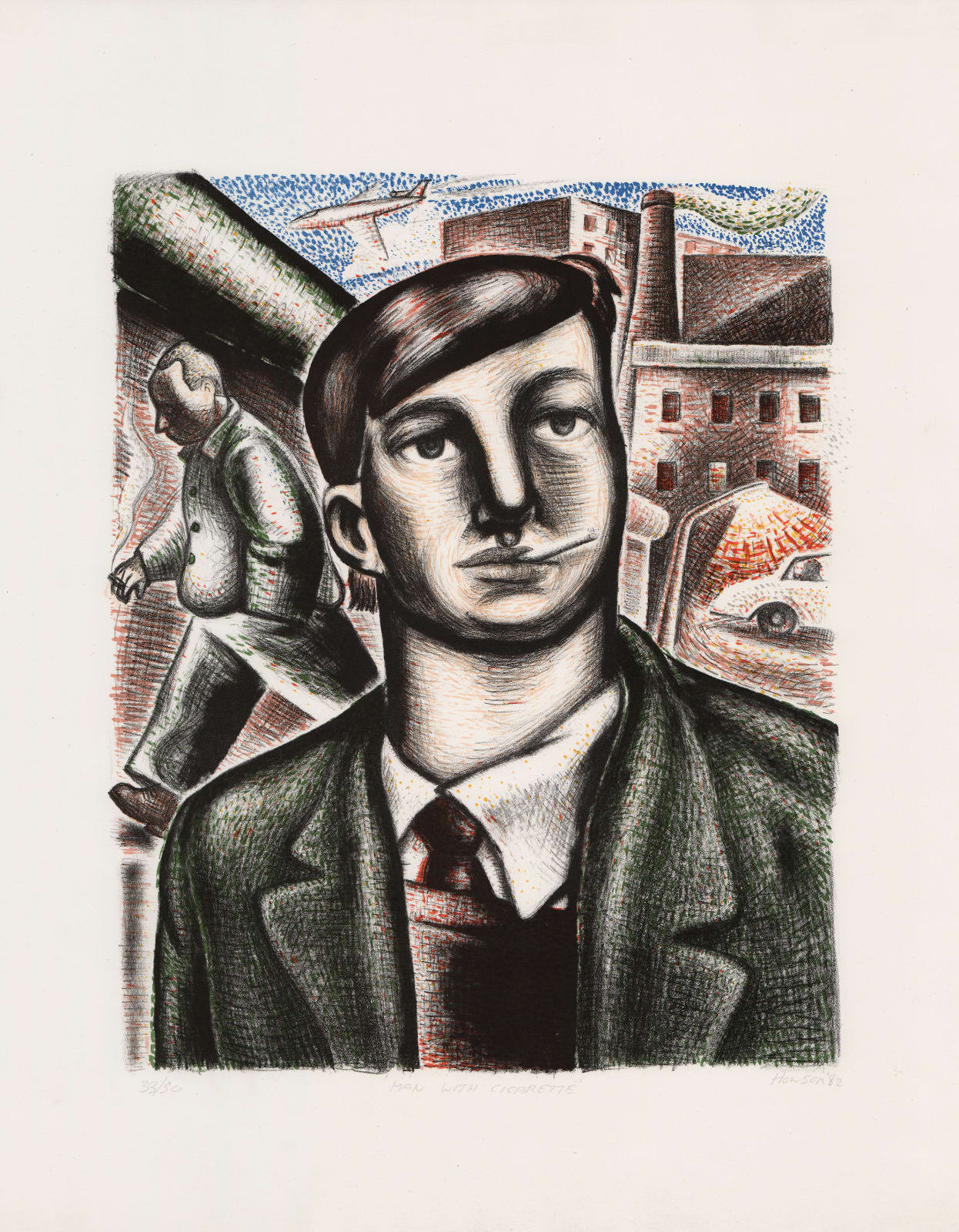 Peter Howson, Man with Cigarette, 1982