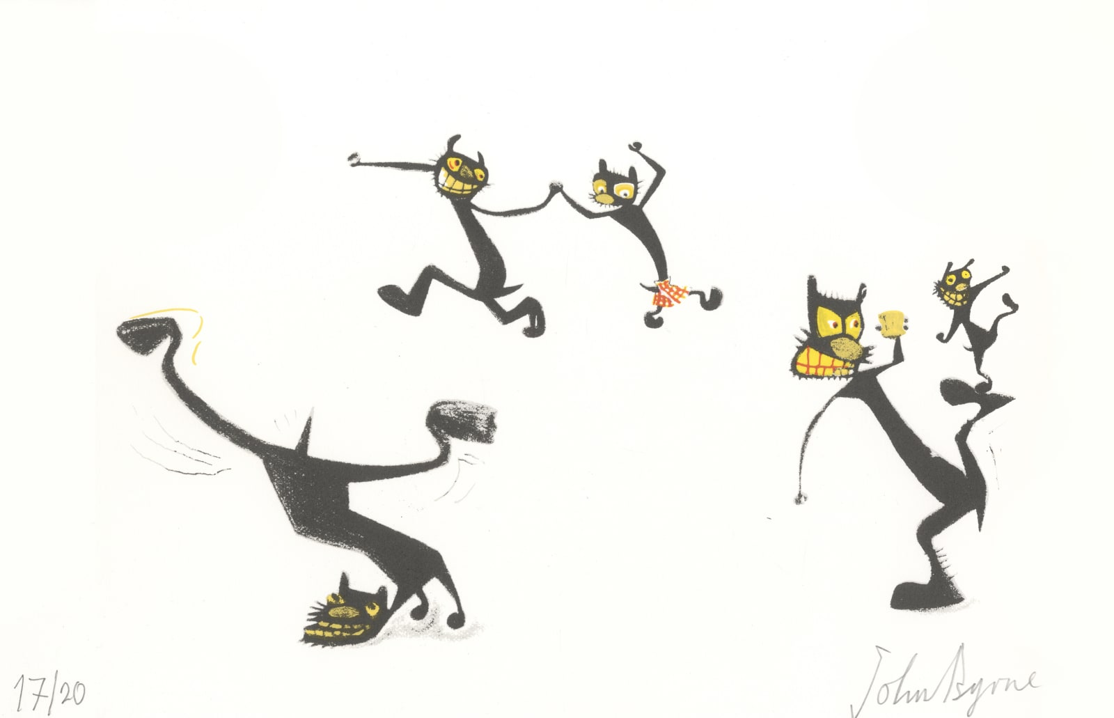 John Byrne, Dancing Cats, 2020