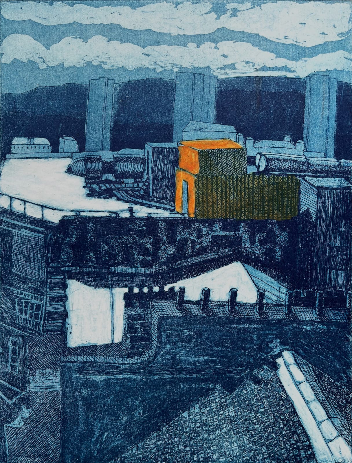 Liz Muir, Glasgow Rooftops, 2019
