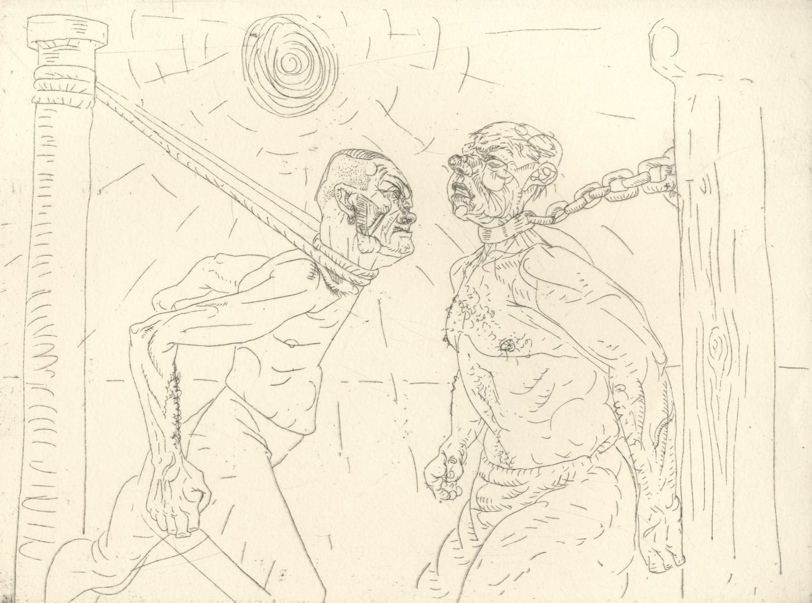 Peter Howson, Two Jokers, 1990