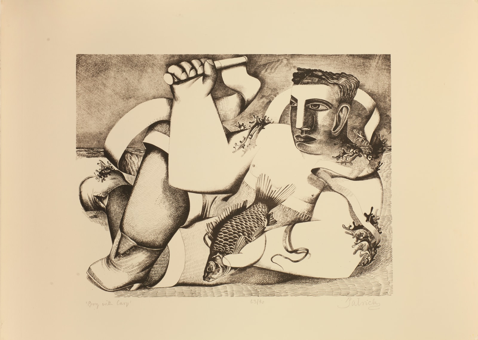 John Byrne, Boy with Carp, 1994