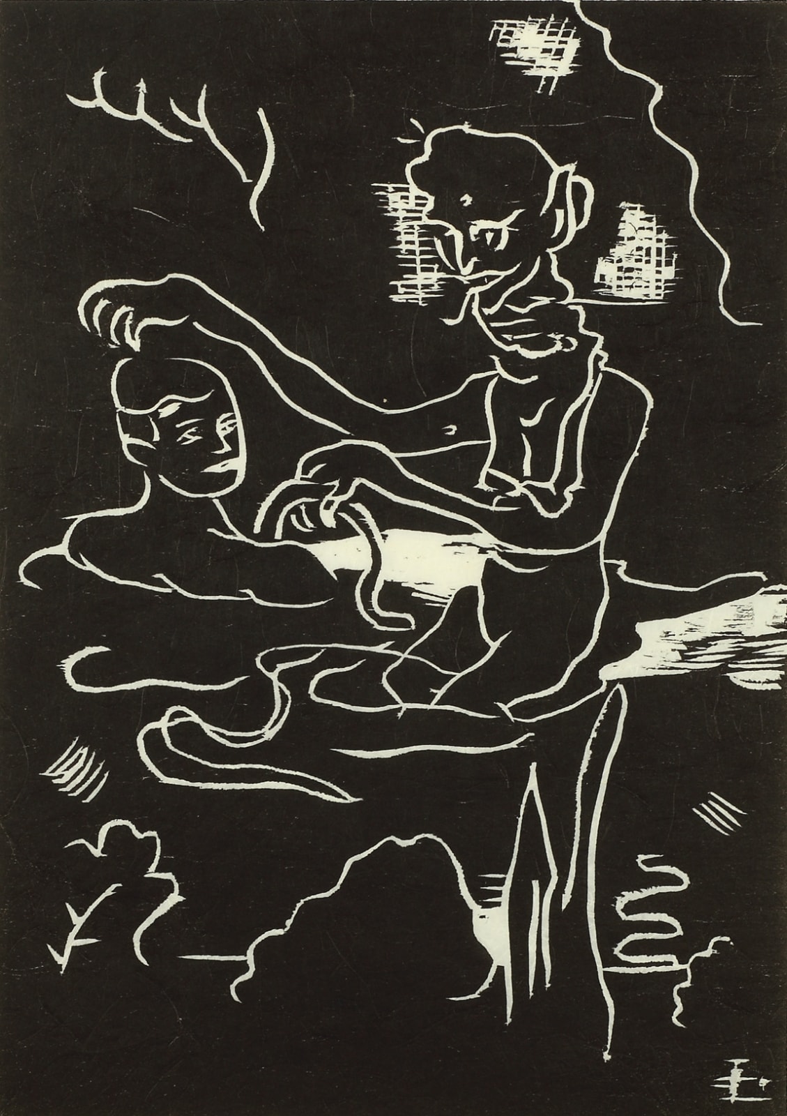 Adrian Wiszniewski, Pool, The Girl, the Boy and the Hag, 2007