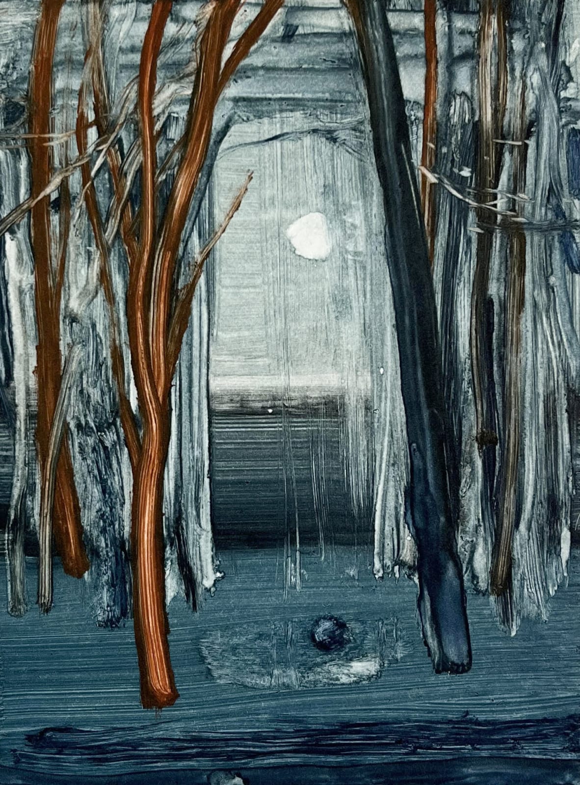 Calum McClure, Red Tree and Moon, 2019