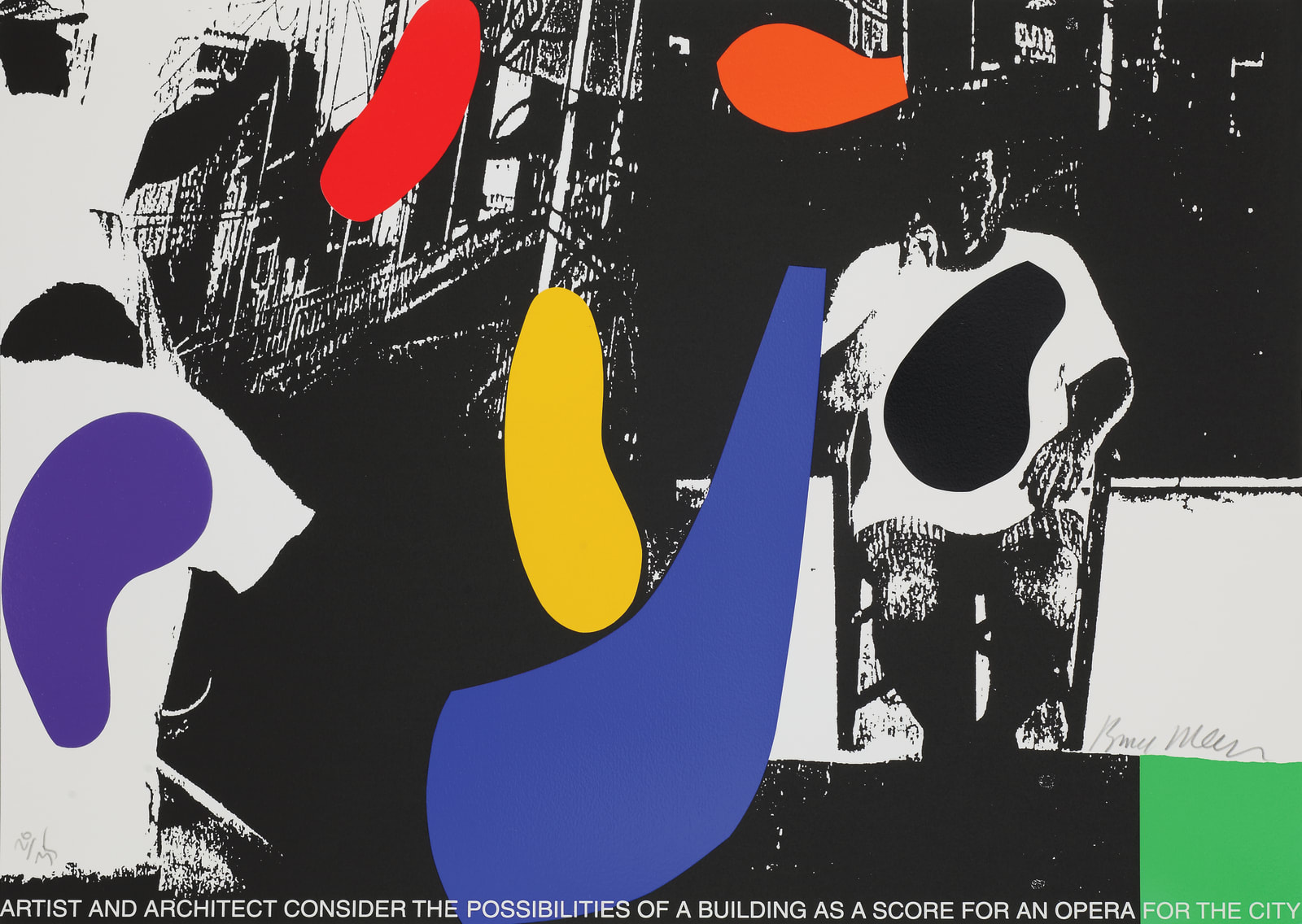 Bruce McLean, Artist and Architect consider the possibilities of a building as a score for an opera for the city., 1999