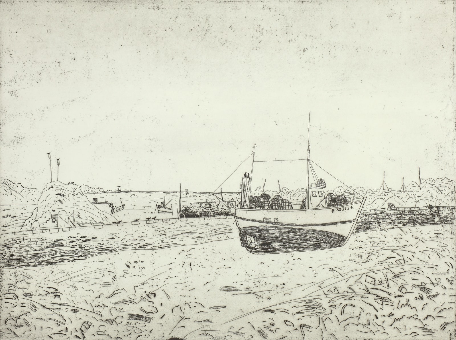 Elizabeth Blackadder, Fishing Boats at Loguivy, 1992