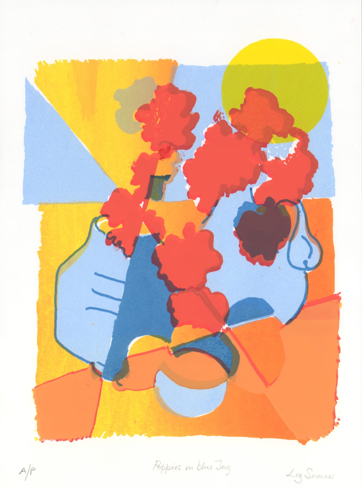 Liz Sumner, Poppies in Blue Jug, 2024
