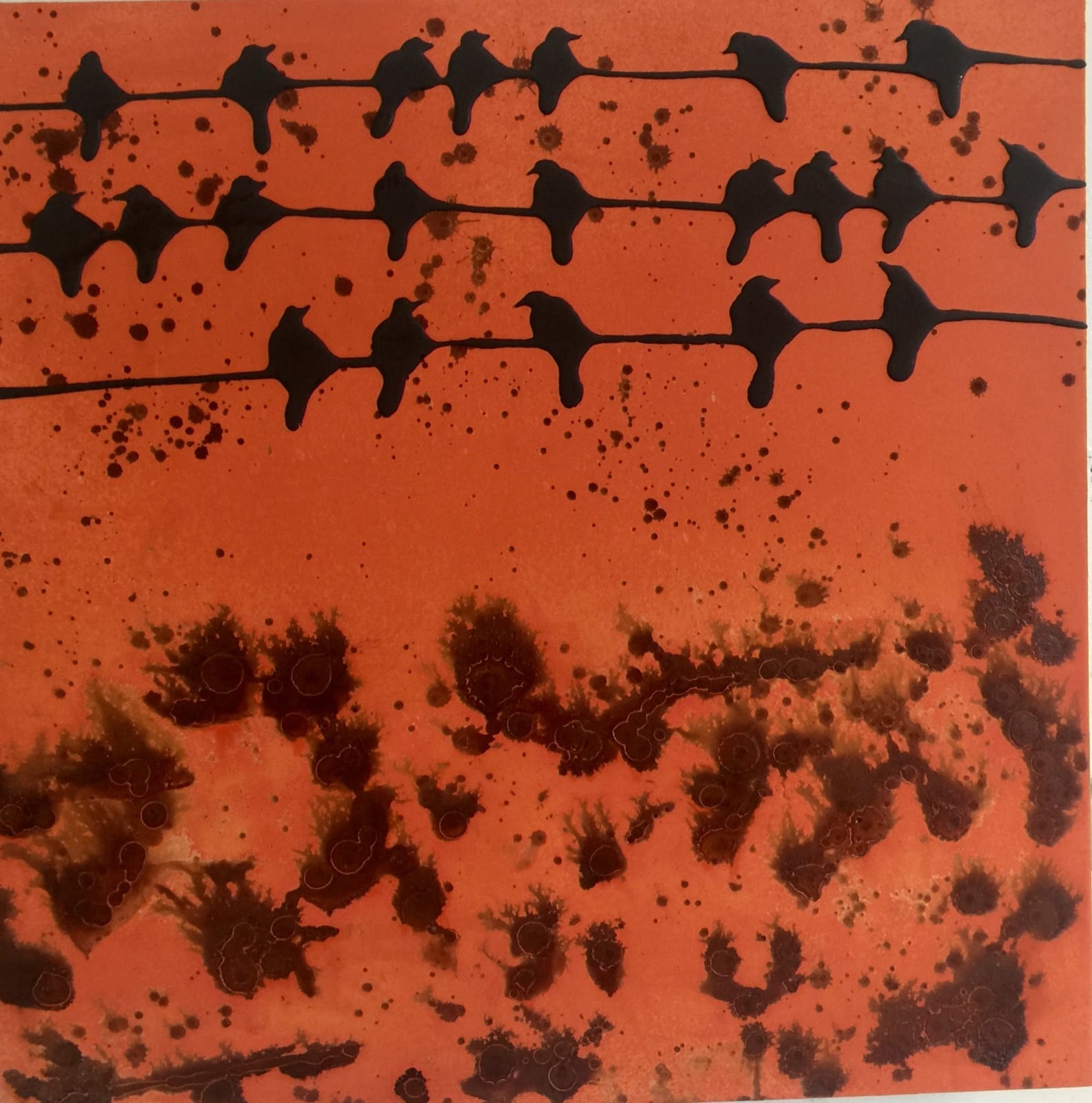 Kathleen Hope, Birds With Orange Sky, 2019