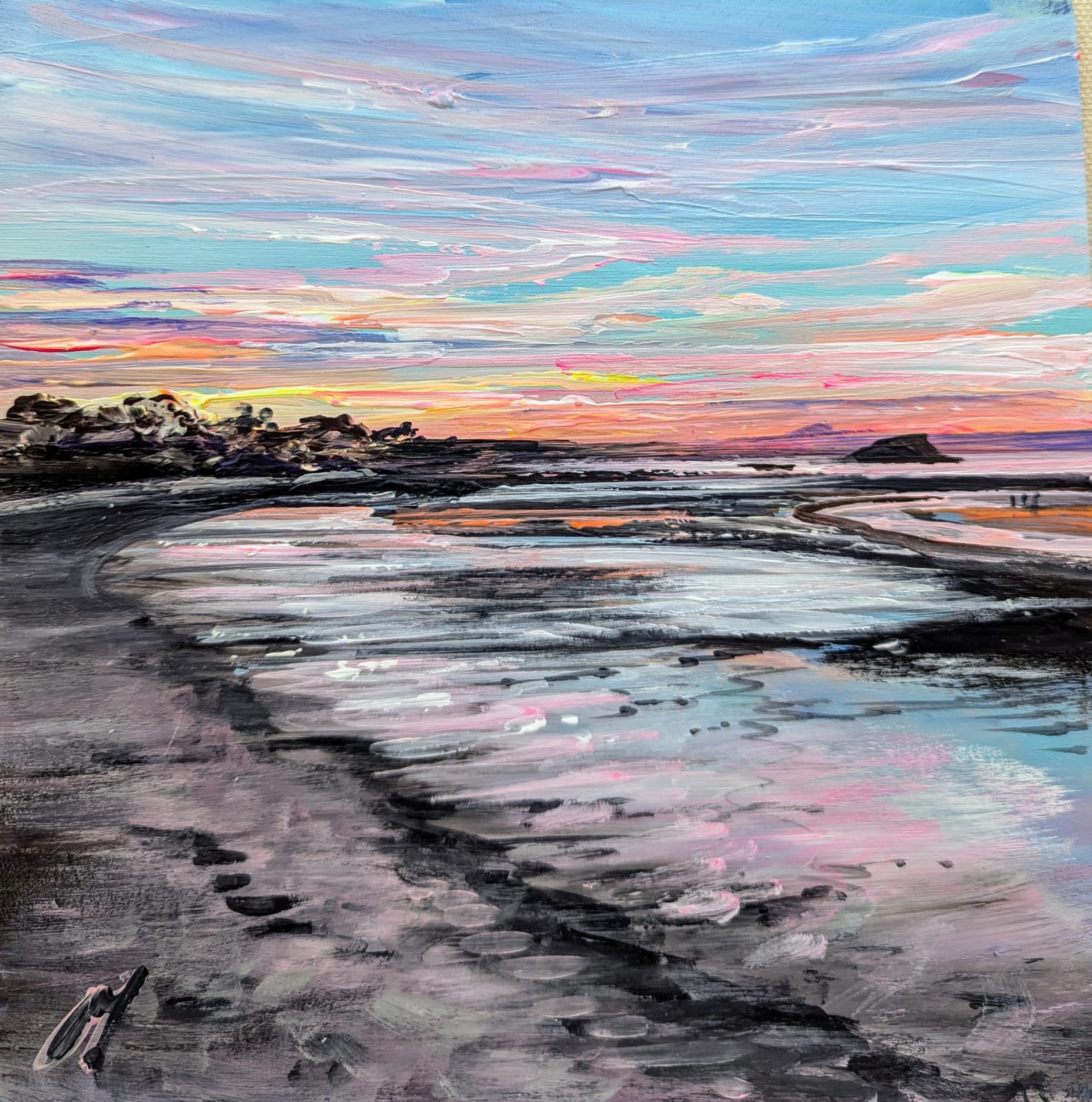 Allison Young, Sunset, the Lamb North Berwick