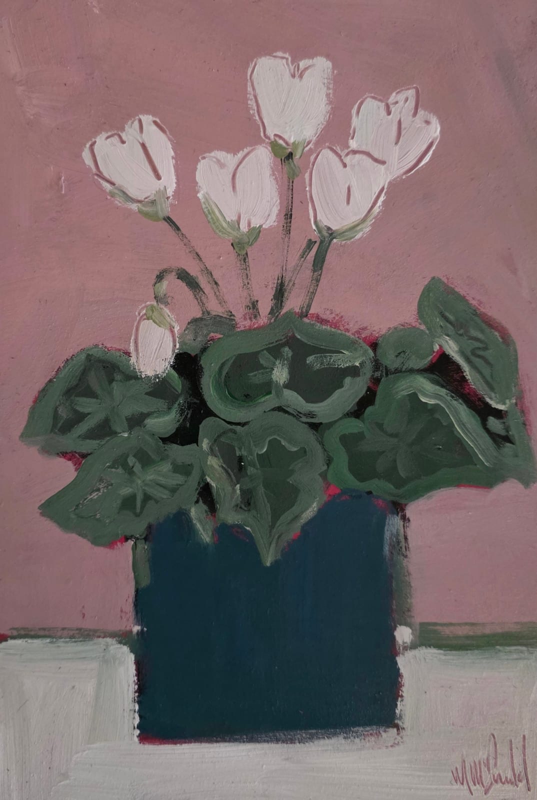 Mary McDonald, Cyclamen in Blue Pot