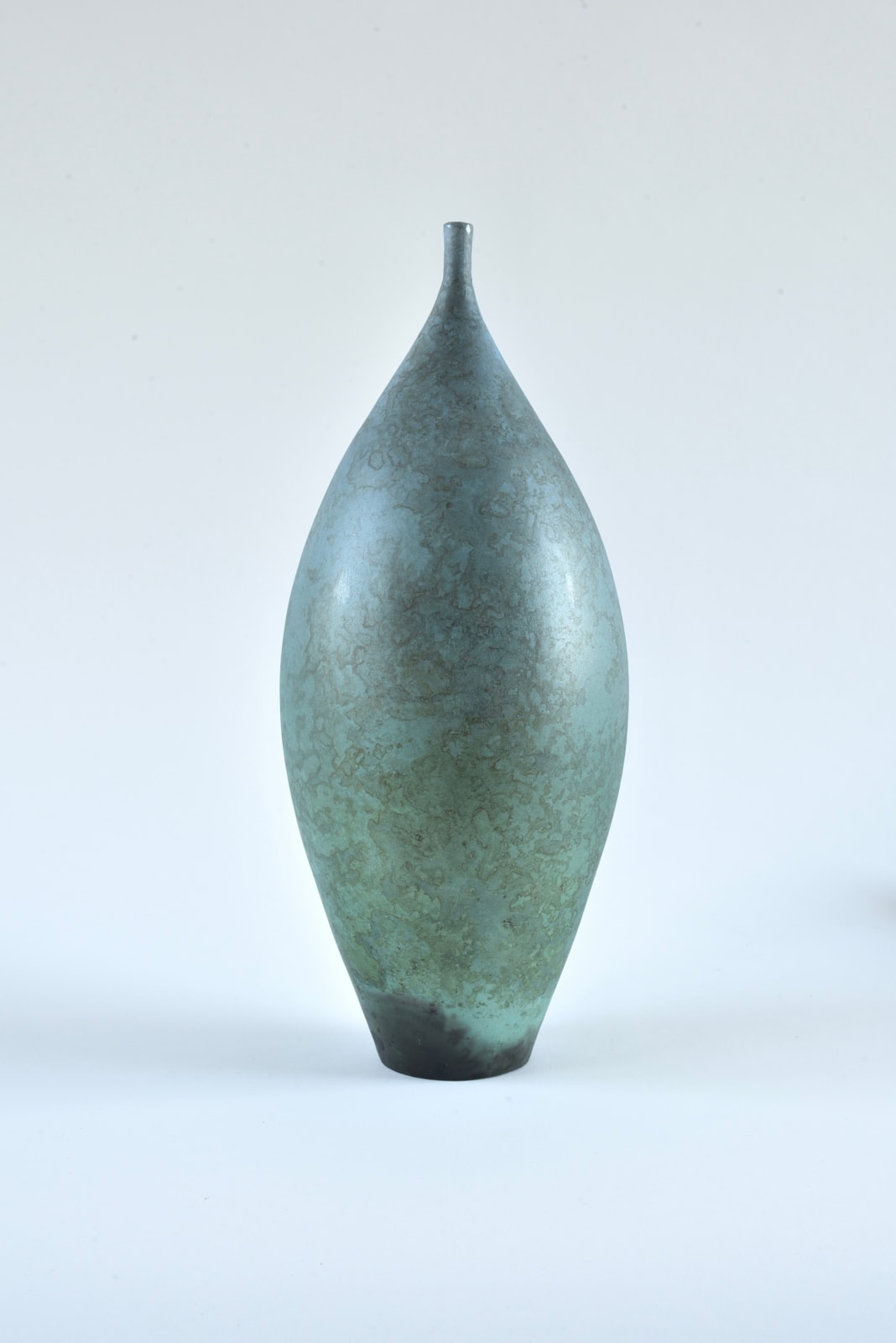Janene Waudby, Large Blue/ Green Smokefired Bottle