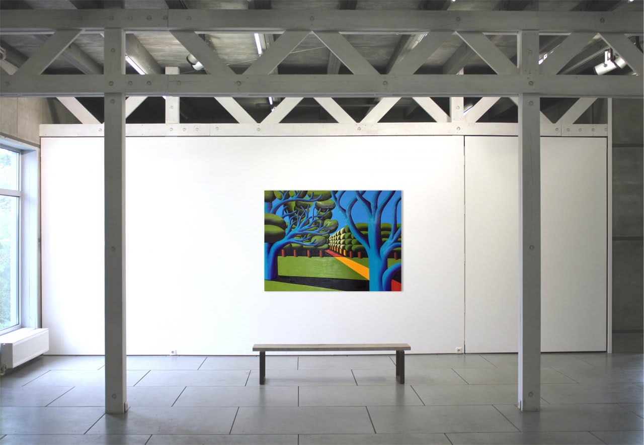 Oleg Khvostov, LANDSCAPE WITH BLUE TREES • ПЕЙЗАЖ С СИНИМИ ДЕРЕВЬЯМИ, 2016