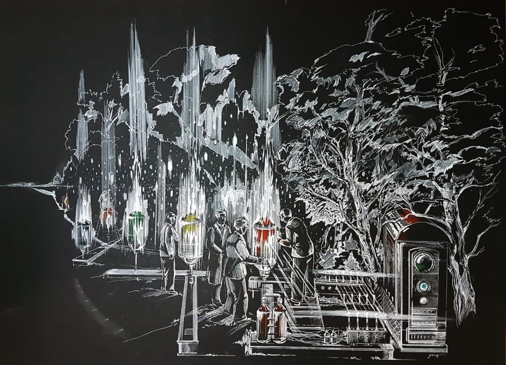 Vladimir Grig, ПРОПАВШАЯ ЭКСПЕДИЦИЯ № 5, ИЛИ ЛУЧИСТЫ (в раме), 2008 - 2023