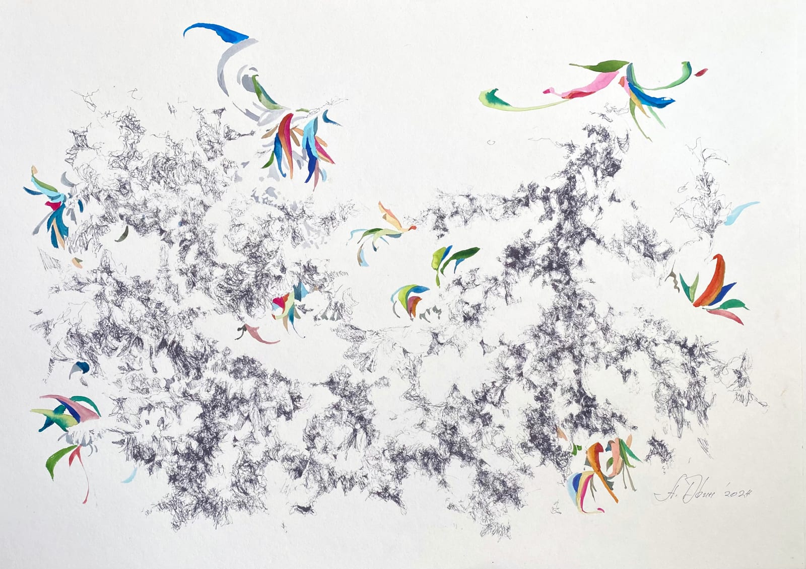 Andrei Dvin, NOTES IN THE MARGINS I (framed) • ЗАМЕТКИ НА ПОЛЯХ I (в раме) , 2024