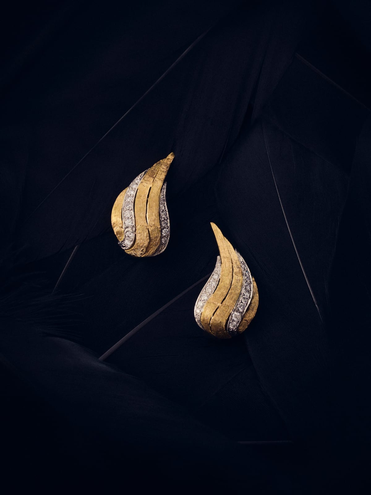 GRIMA, "Dürer Wings" Earrings - Yellow gold, diamonds, 2025