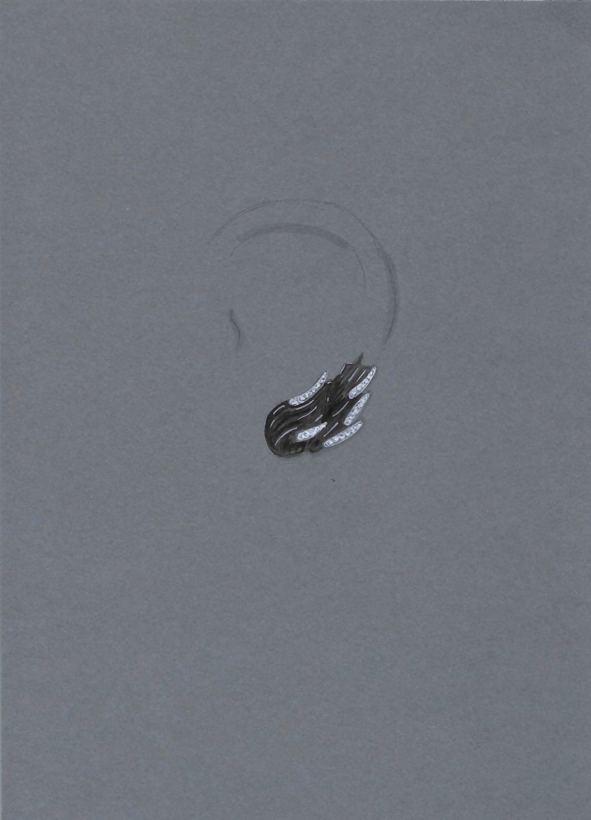 GRIMA, "Dürer Wings" Earrings - Black Jade, platinum and diamonds, 2024
