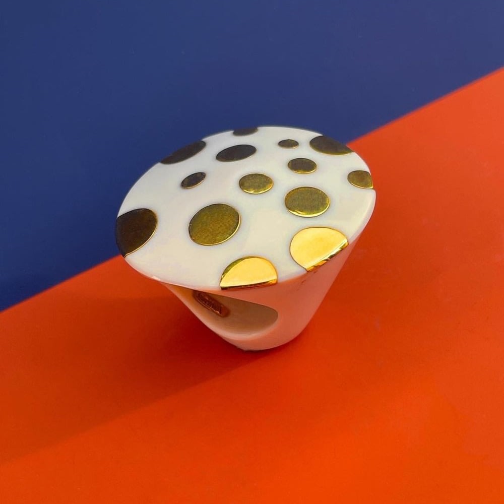GRIMA, Agate and Gold "Dot" Ring, 2016