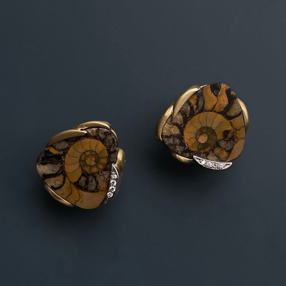 GRIMA, Ammonite Earrings, 2021