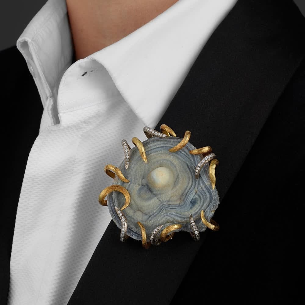 GRIMA, Agate Brooch-Pendant , 2006