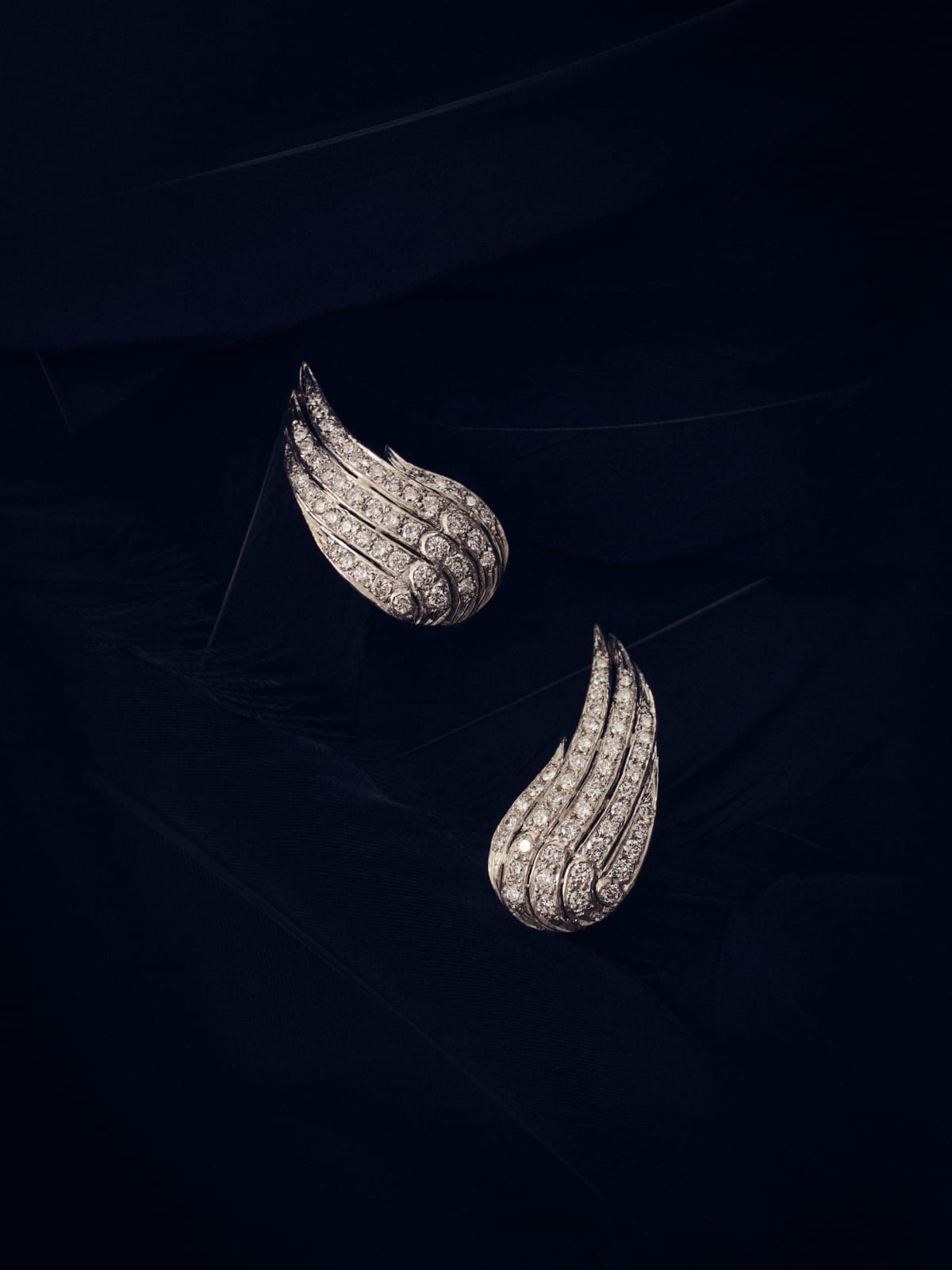 GRIMA, "Dürer Wings" Earrings - Pavé set platinum, 2025