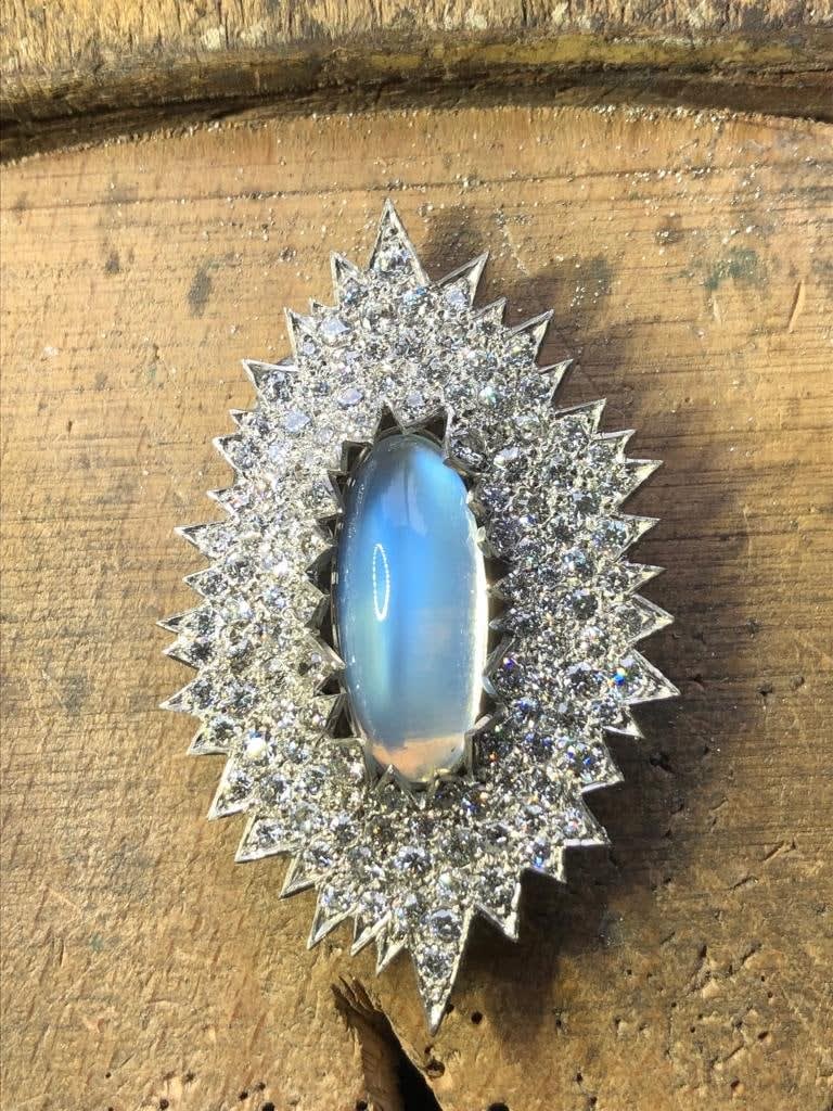 GRIMA, Moonstone Brooch-Pendant, 2022