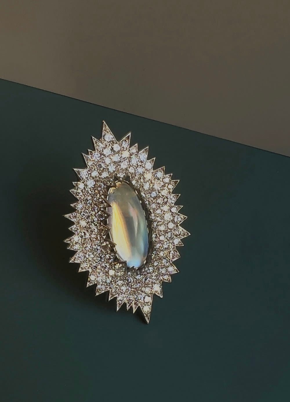 GRIMA, Moonstone Brooch-Pendant, 2022