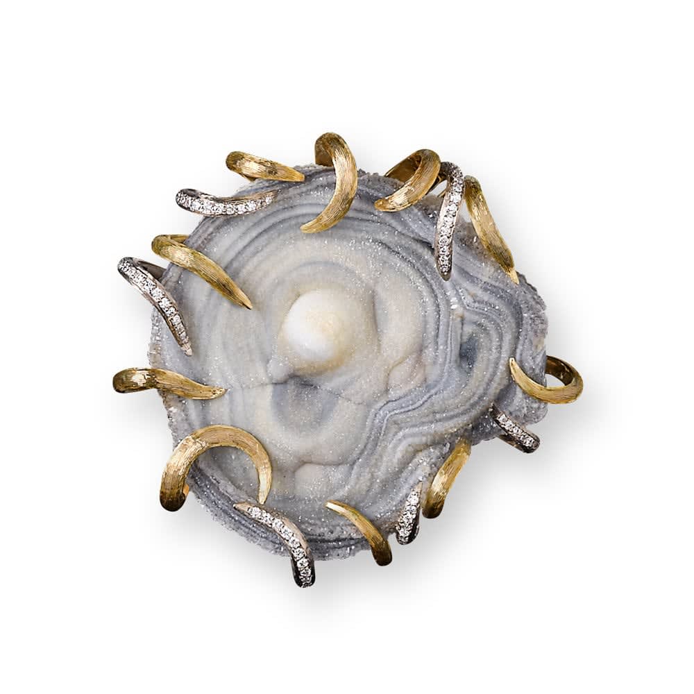 GRIMA, Agate Brooch-Pendant , 2006