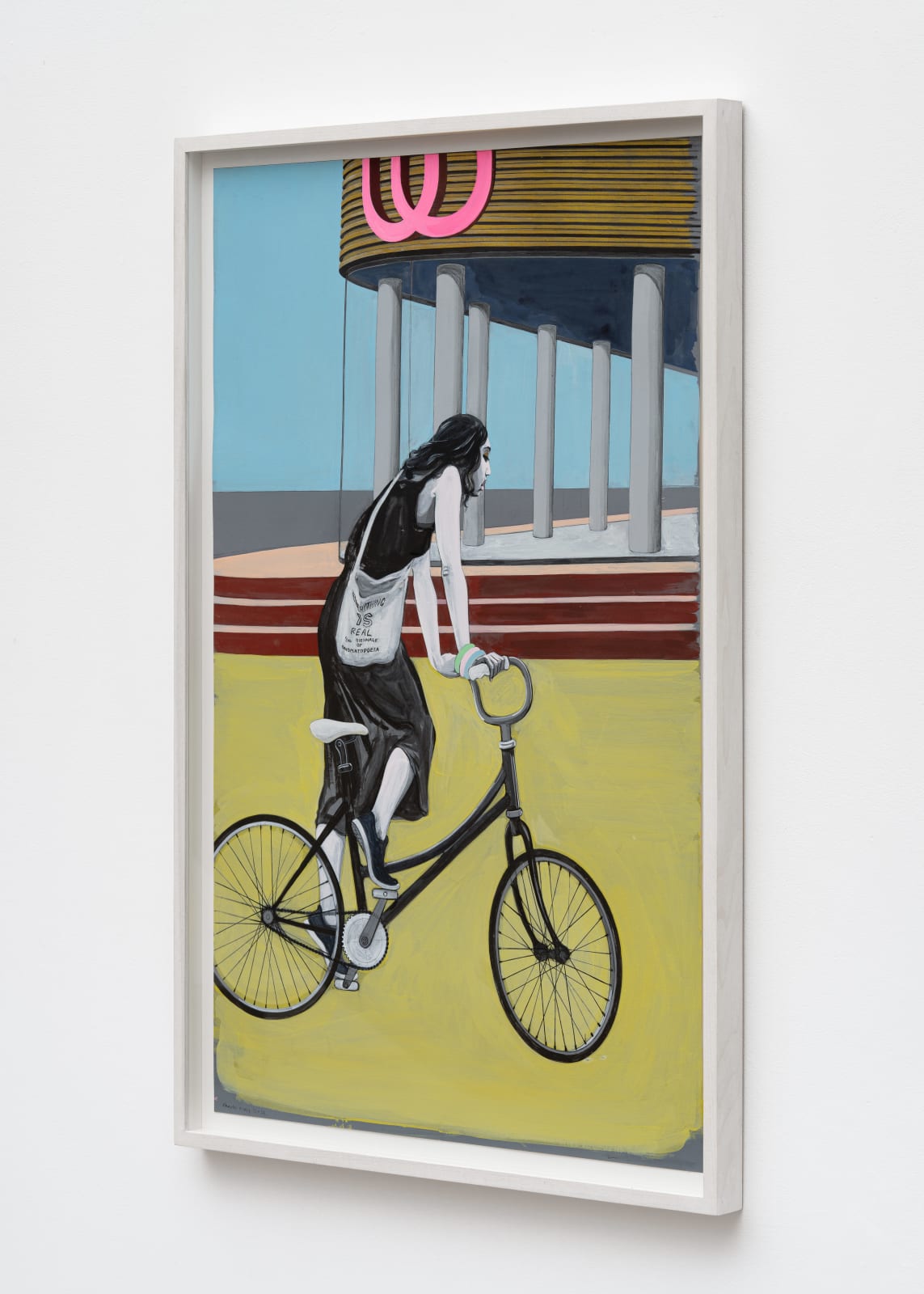 Charles Avery, Untitled (Girl on Bike Passing Universal University), 2023