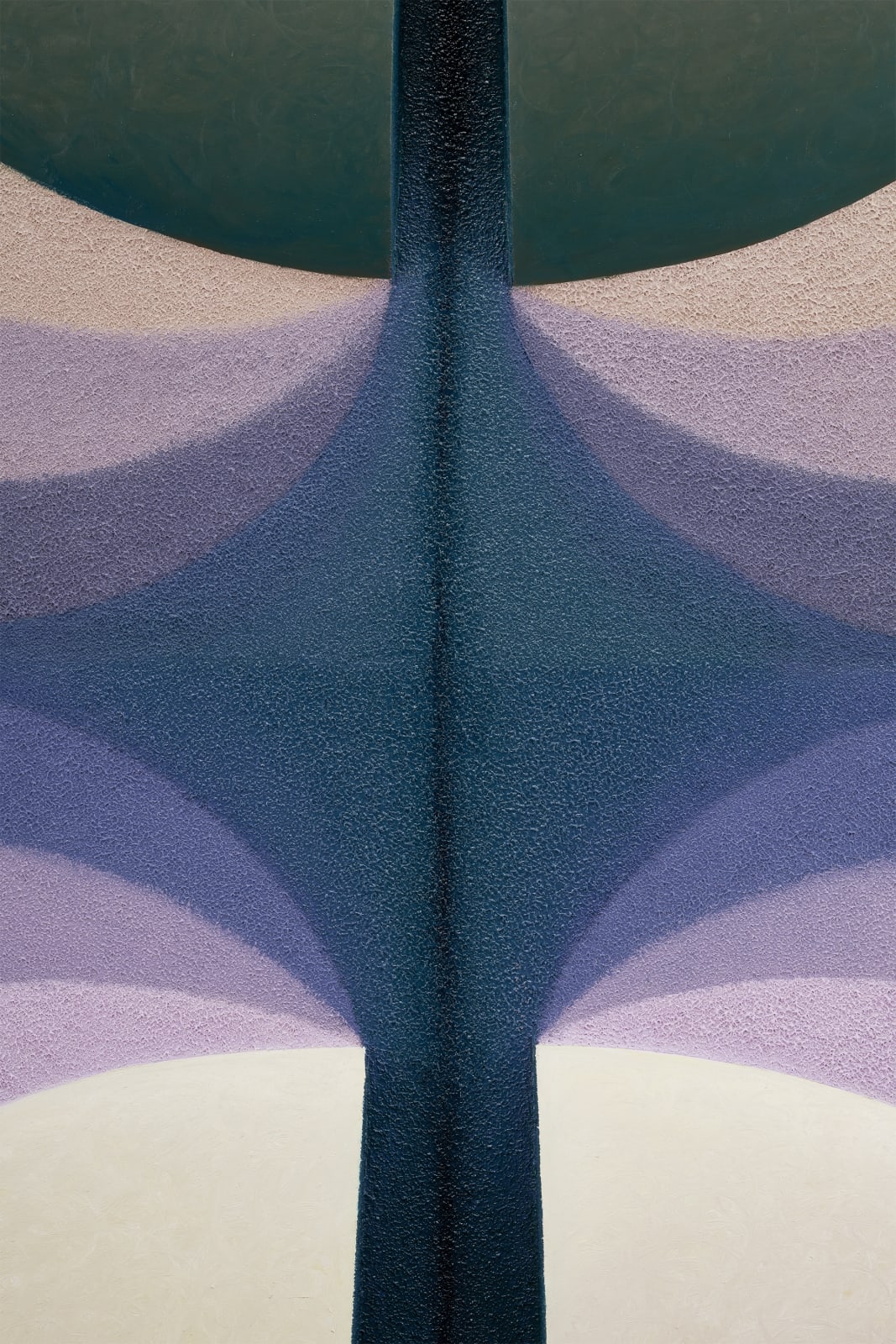 Loie Hollowell, Split orbs in gray, purple and yellow, 2021